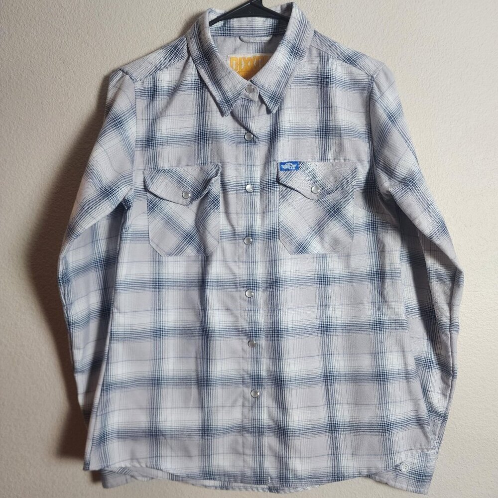 Dixxon Flannel Co. Shirt Womens Medium White Blue The Ormond J&P Cycles Plaid